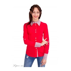 Рубашка с длинным рукавом Красная Батал