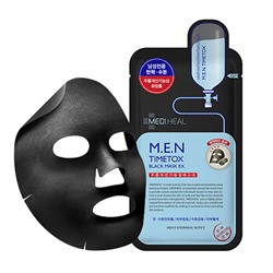 Mediheal M.E.N Timetox Charcoal Mineral Угольная тканевая маска очищающая
