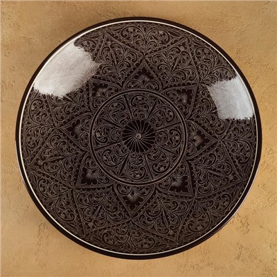 Ляган Риштанская Керамика "Узоры", 42 см, коричневый
