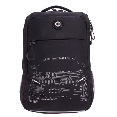 Рюкзак молодёжный, 39 х 26 х 19 см, Grizzly 356, эргономичная спинка, отделение для ноутбука, чёрный/серый RB-356-3_1