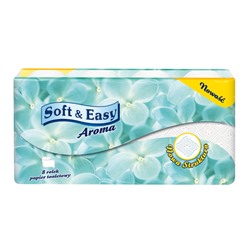 Туалетная бумага Soft & Easy аромат, 8 рул., 2 сл., белая