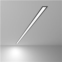 Линейный светодиодный встраиваемый светильник 128см 25Вт 6500К черный матовый 100-300-128