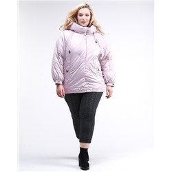 Женская зимняя классика куртка большого размера розового цвета 78-902_1R