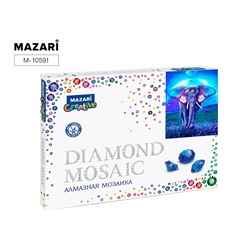 Алмазная мозаика 30х40см СКАЗОЧНЫЙ СЛОН частичная выкладка стразы разного размера Mazari M-10591/Китай