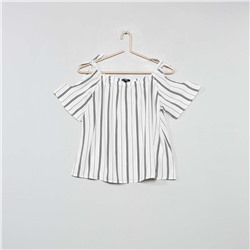 Легкая блузка с рисунком - белый