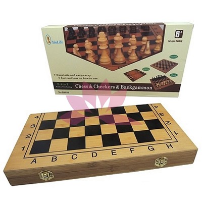 Набор игр среднего размера 3 в 1( шашки,шахматы,нарды)