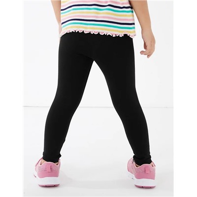 Cotton With Stretch Plain Leggings (2-7 Yrs)