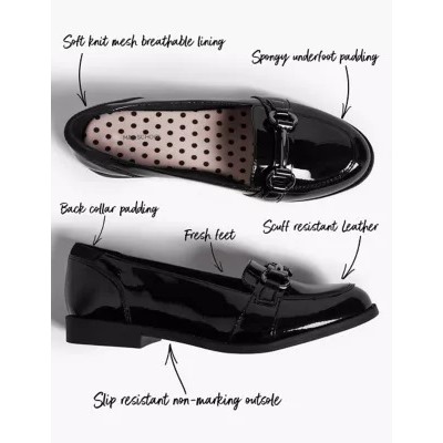 Kids Patent Leather Slip On Loafers (13 Small - 7 Large)