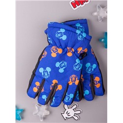 Перчатки-дутики зимние детские, цветные мышки, синий