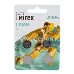 Батарейка литиевая Mirex CR1616/4BL