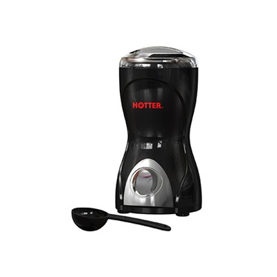 Кофемолка электрическая HOTTER чёрная HX-200B, размеры 19х10см.