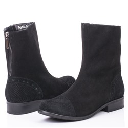 Женские кожаные ботинки Tacchi Grande TG3143 Черный Замш: Под заказ