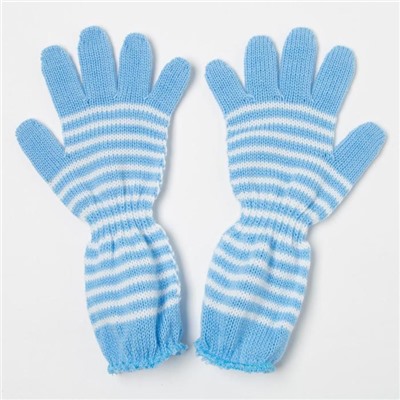 Перчатки для девочки, цвет голубой, размер 16