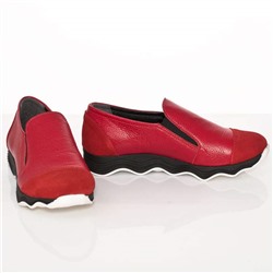 Женские кожаные кеды Shik Shoes Shik7743 Красный+замша: Под заказ