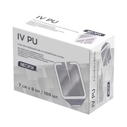 NEOFIX IV PU, Пластырь медицинский на полимерной основе для фиксации катетеров, 7х9 см, 1 шт