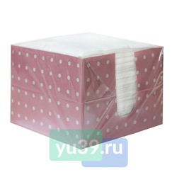 Косметические салфетки Лилия Розовый горох 24x24 см., 100 шт., 1 сл., белые в коробке
