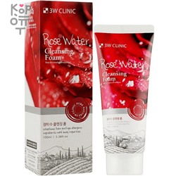 3W CLINIC Rose Water Cleansing Foam - Пенка для умывания с экстрактом Розы 100мл.,