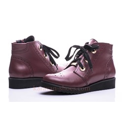 Женские кожаные ботинки Shik Shoes Shik1230 Бордовый: Под заказ