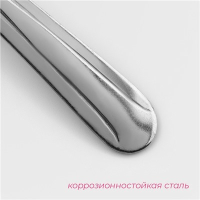 Вилка столовая Доляна «Классик», длина 18 см, толщина 1,2 мм, цвет серебряный