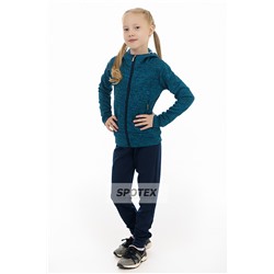 1Спортивный костюм детский  для девочки 170-2 сине-зеленый эластан-стрейч