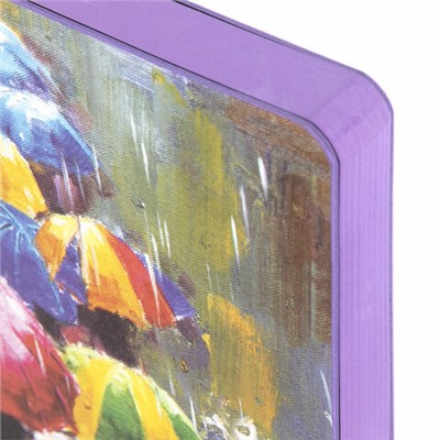 Ежедневник недатированный А5 (138х213 мм), BRAUBERG VISTA, под кожу, гибкий, 136 л., "Watercolour rain", 112005