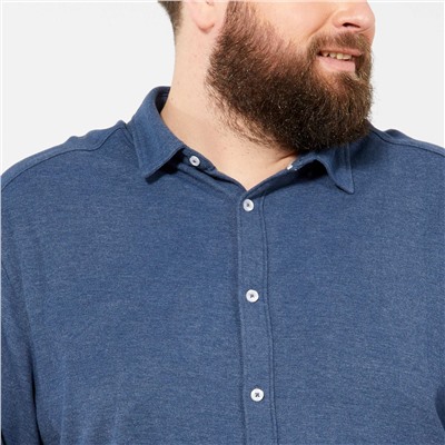 Прямая рубашка из ткани пике - голубой