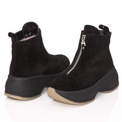 Женские кожаные ботинки DeLis DeL20012-184 Черный замша: Под заказ