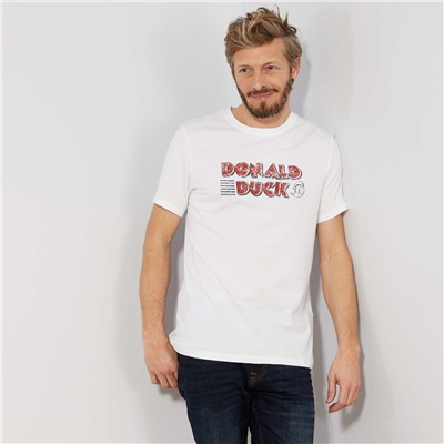 Прямая футболка с рисунком 'Дональд Дак' - белый