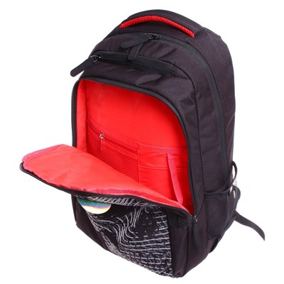 Рюкзак молодежный 45 х 32 х 23 см, эргономичная спинка, отделение для ноутбука, Grizzly 330, чёрный RU-330-2_1