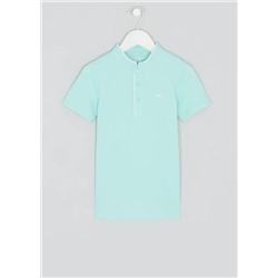 Boys Short Sleeve Grandad Collar Polo Shirt (4-13yrs)