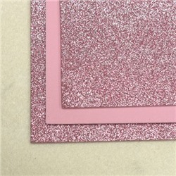 Глиттерный фоамиран 20х30, толщина 2 мм, цвет пыльно-розовый, 1 шт.