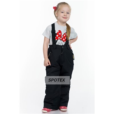 Горнолыжные брюки детские для малышей зимние K-1007A -500 черные, для мальчиков