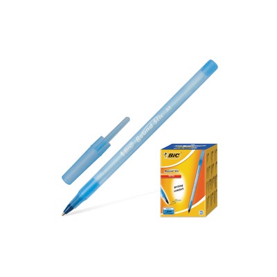 Ручка шариковая BIC Round Stic корпус голубой, синяя