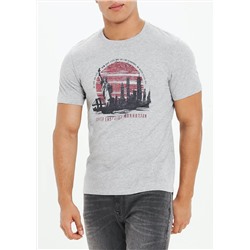 New York Skyline Print T-Shirt