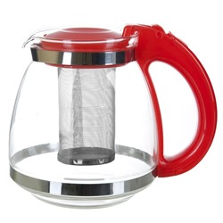 Чайник заварочный с металлическим фильтром v=1500мл. (стекло, фильтр-нержавеющая сталь, пластик) (по