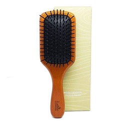 Массажная расческа для волос с деревянной ручкой MIDDLE WOODEN PADDLE BRUSH, Lador