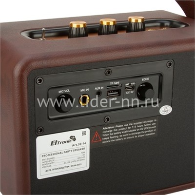 Колонка  ELTRONIC MONSTER BOX  700 (30-14) TWS (коричневый)
