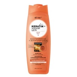 Витэкс Кератин+жидкий шелк Шампунь"Восстановление и зерк.блеск" для всех типов волос 500мл