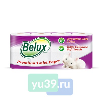 Туалетная бумага BELUX, 8 рул., 3 сл., белая