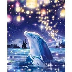 Картина по номерам 40х50 - Дельфин и воздушны огни