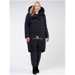 Женская зимняя классика куртка большого размера черного цвета 118-932_701Ch