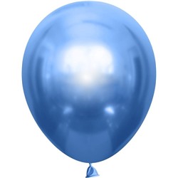 М021Шары однотон хром синий 12"50шт