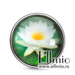 Кнопка  Noosa цветок лотоса белый