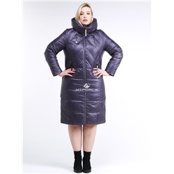 Женская зимняя классика куртка большого размера темно-фиолетового цвета 108-915_24TF