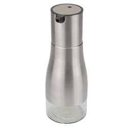 Бутылка для масла стеклянная "С дозатором" 320мл, д6,5см h18,8см оплетка из нержавеющей стали, цвета микс, в коробке (Китай)