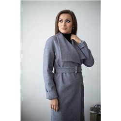 Пальто женское демисезонное 22580  (серый/рубчик)