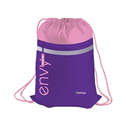 Мешок для обуви 1 отделение Berlingo "Envy", 360*470мм, светоотражающая лента, карман на молнии, розовый