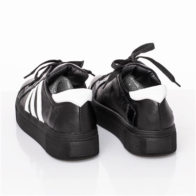 Женские кожаные кроссовки DeLis DeL3400-192 Черный+белый: Под заказ