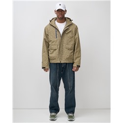 Куртка спортивная мужская весна осень бежевого цвета 25471B