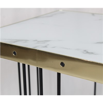 Столик кофейный SHT-CT16
                        светлый мрамор / латунь / черный